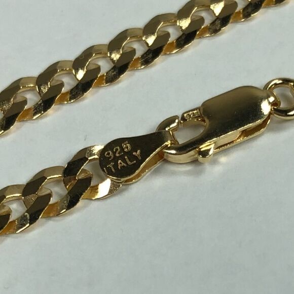 Men’s 18k Gold over 925 Cuban Chain Necklace 20” - Picture 5 of 9